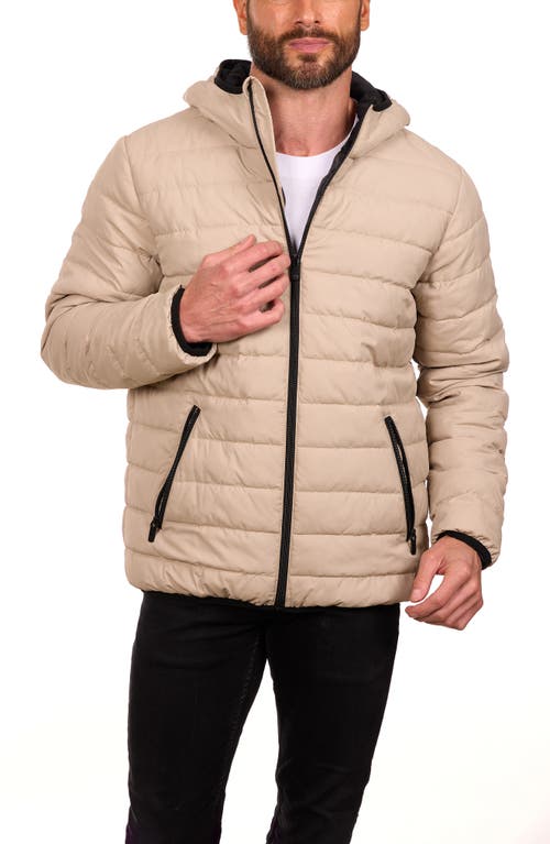 Perry Ellis Packable Puffer Jacket In Brown