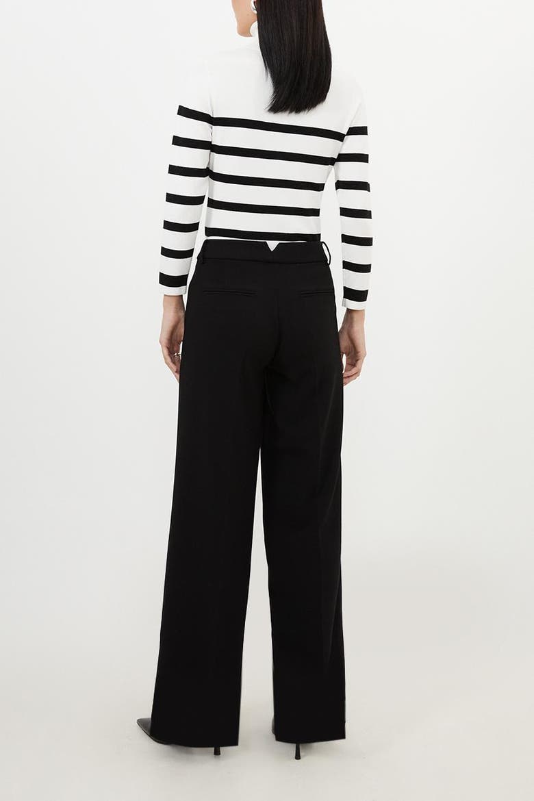 Petite Tailored Straight Leg Pants, Alternate, color, Black