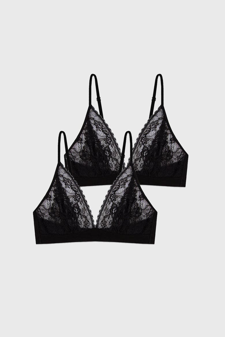 Eco Lace Triangle Two Pack, Main, color, Black