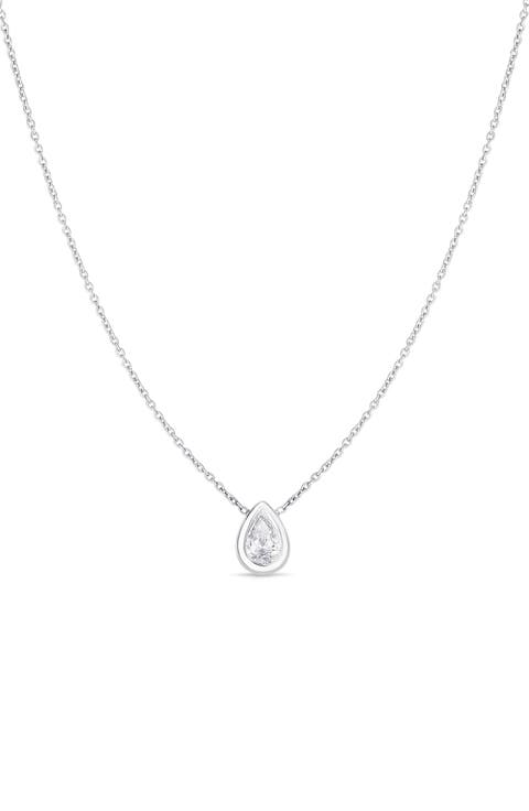 Pear Cut Diamond Pendant Necklace