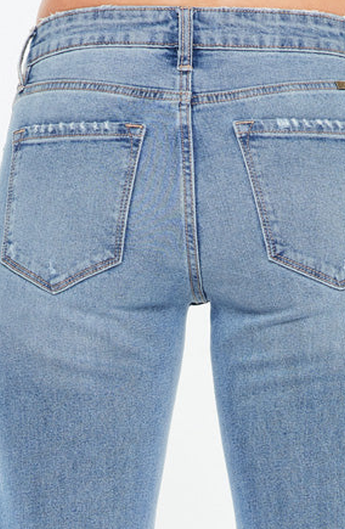 Kancan Gwen Essentials High Rise Wide Flare Jeans In Blue