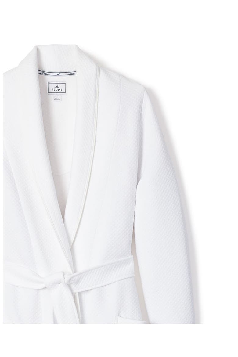 Ophelia Pima Cotton Jacquard Robe, Alternate, color, WHITE