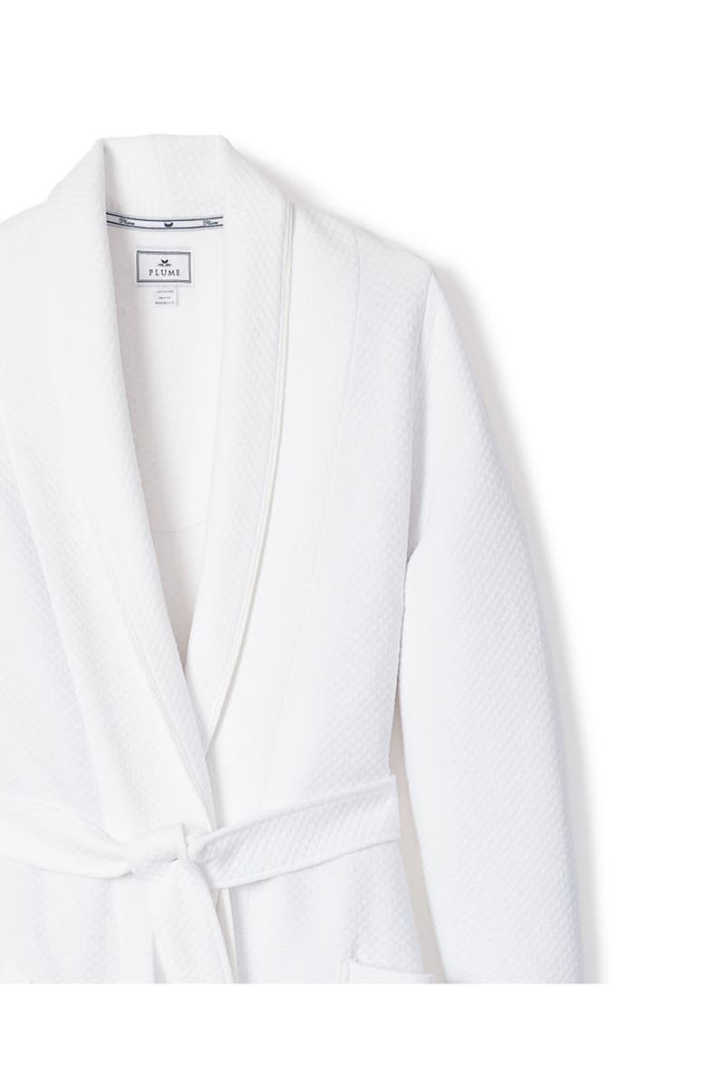 Petite Plume Ophelia Textured Matelassé Robe, Alternate, color, White