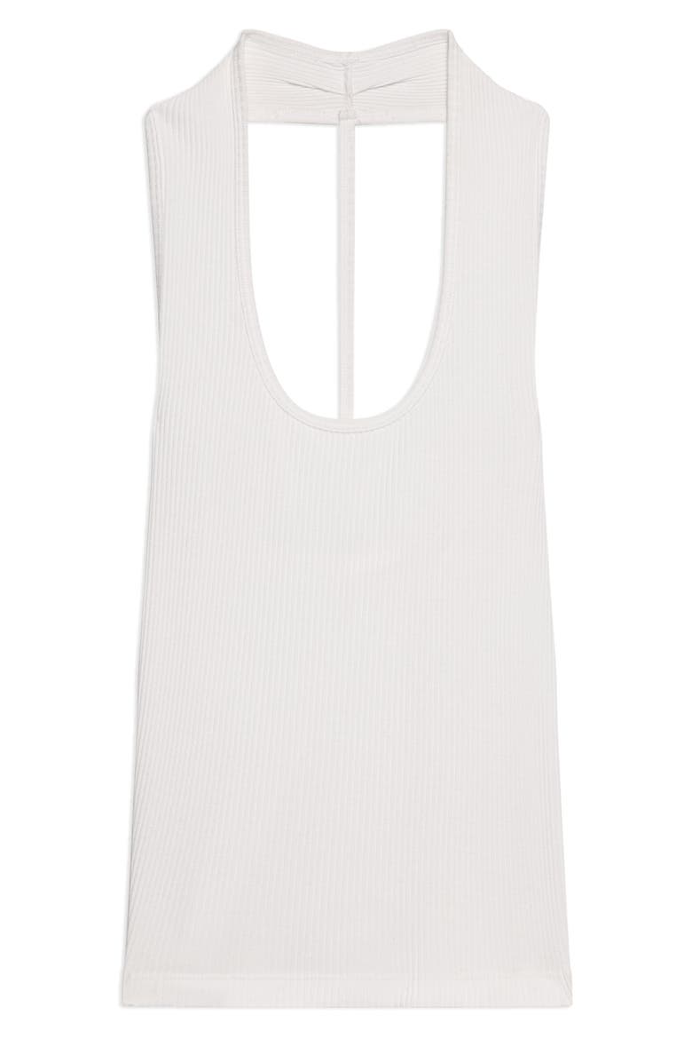 Stretch Cotton Halter Tank, Alternate, color, OPTIC WHITE