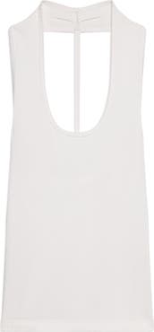 Helmut Lang Stretch Cotton Halter Tank
