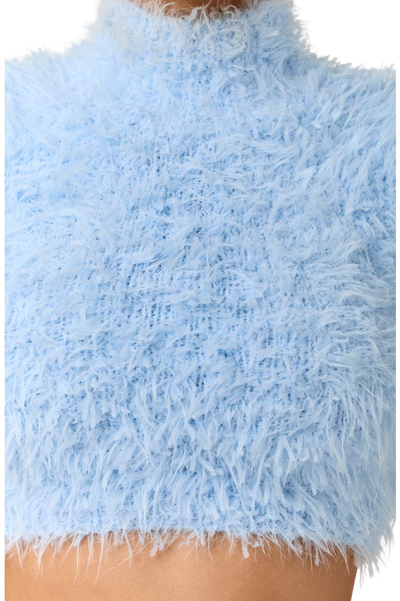 Furry Knit Crop Sweater, Alternate, color, BLUE MIST