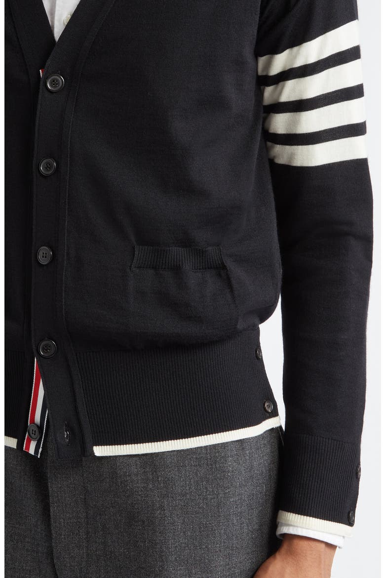 Virgin Wool Cardigan, Alternate, color, BLACK