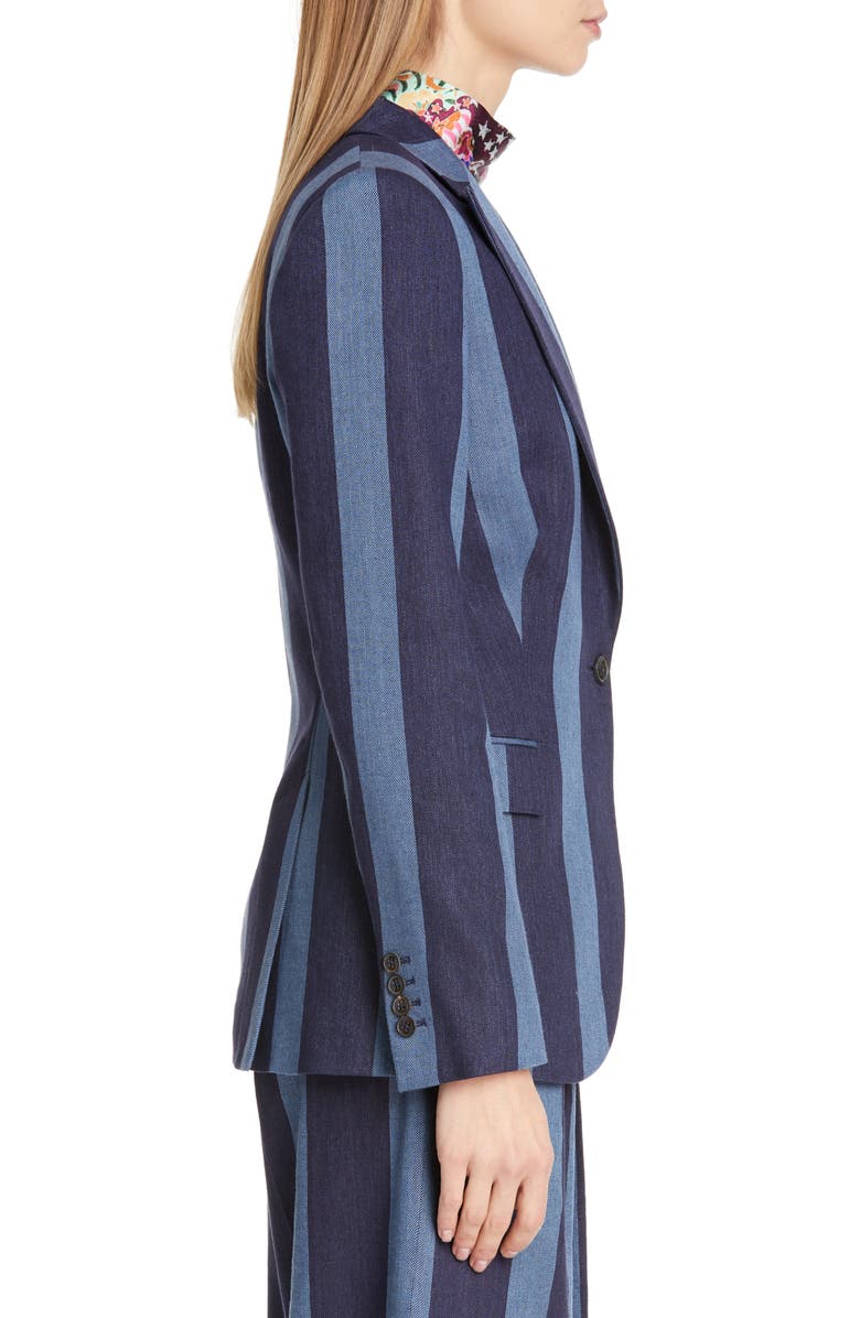 Tommy x Zendaya Stripe Denim Blazer, Alternate, color,