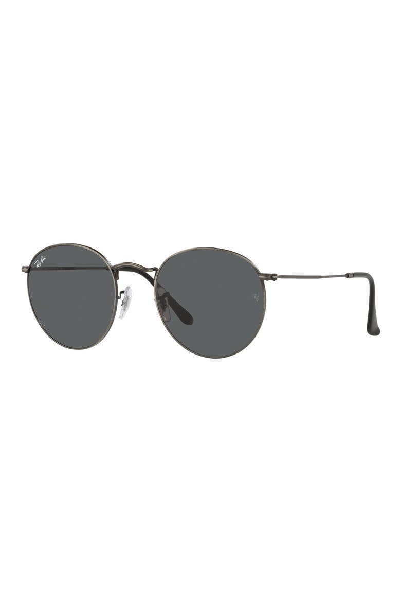 Icons 53mm Retro Sunglasses, Alternate, color, ANTIQUE GUNMETAL/ DARK GREY