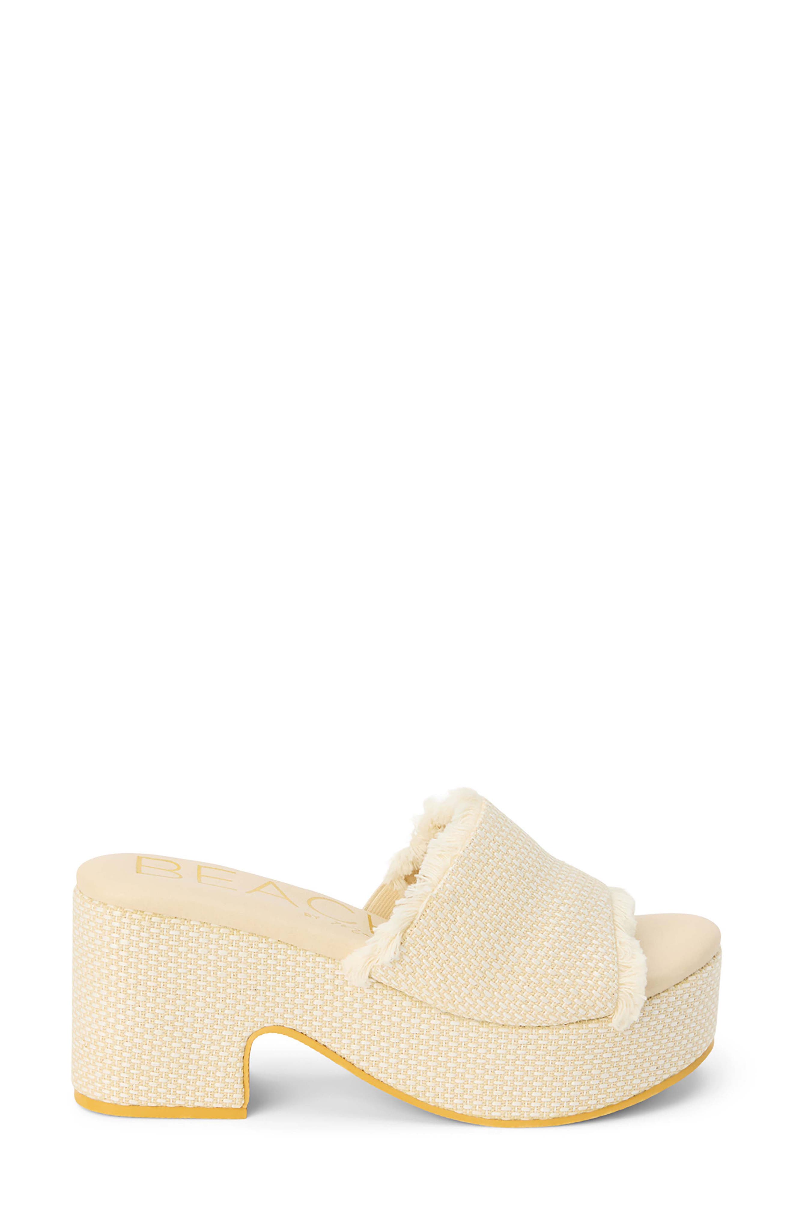 Terry Platform Sandal, Alternate, color, IVORY