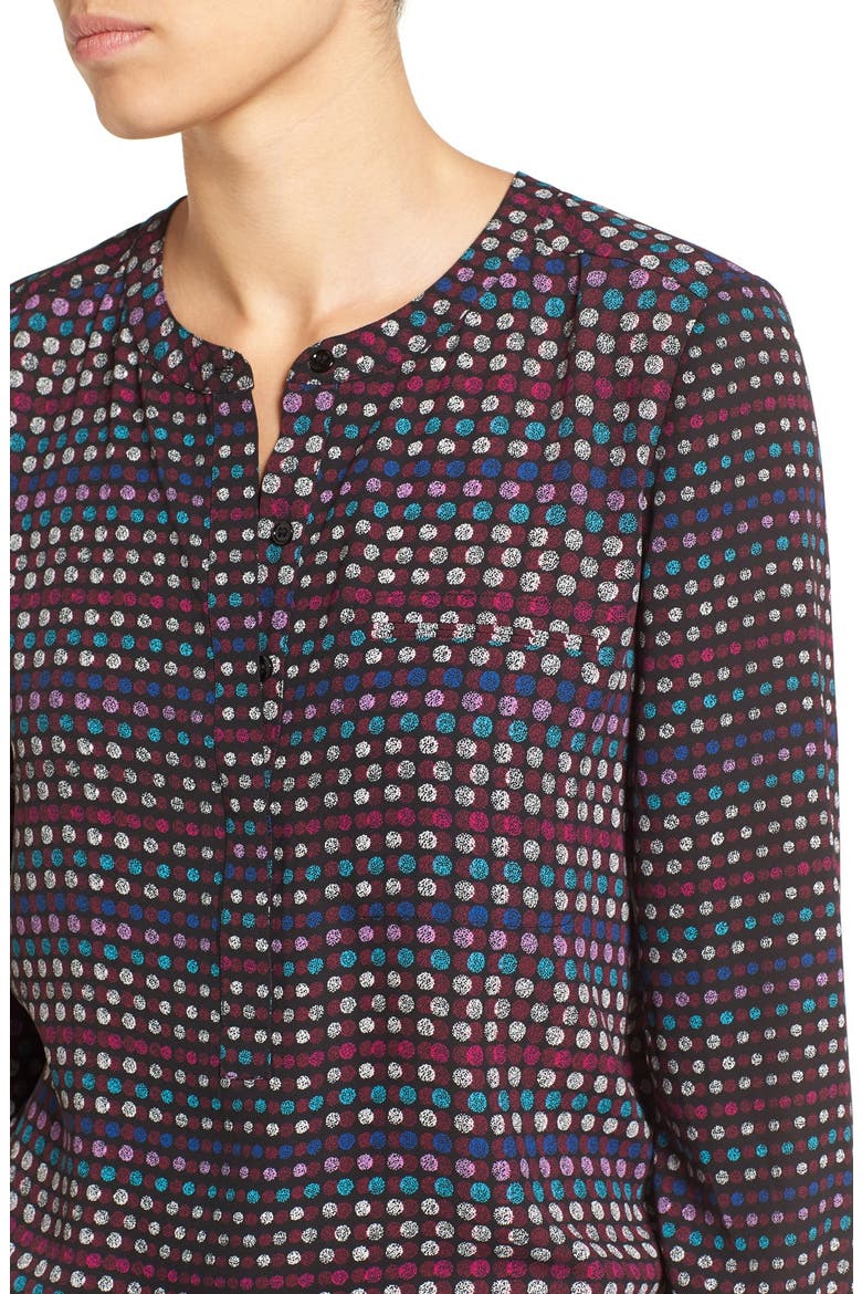 Henley Blouse, Alternate, color, FOX DOT RENAISSANCE PINK