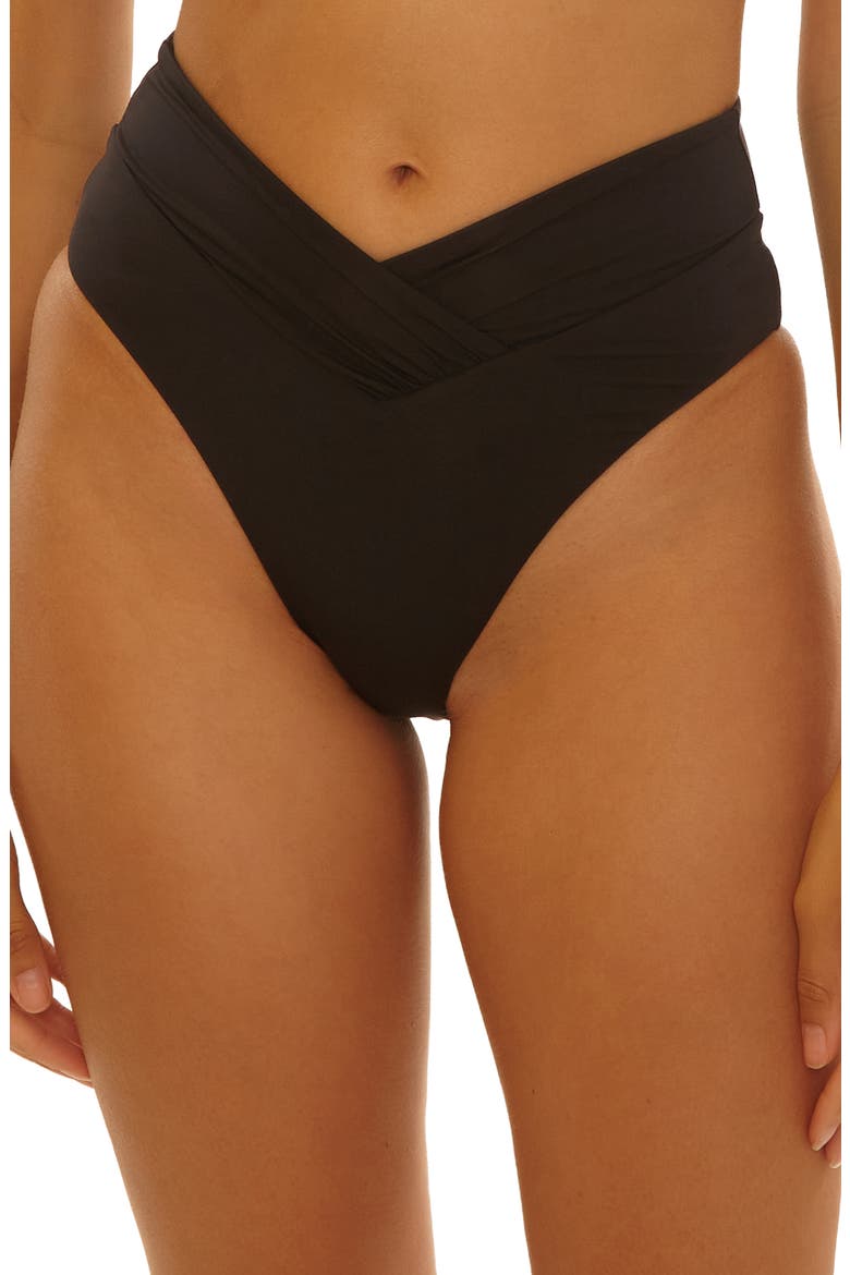 Color Code High Waist Bikini Bottoms, Main, color, BLACK