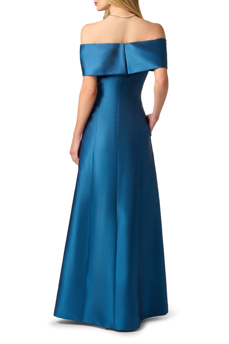 Off the Shoulder Mikado Gown, Alternate, color, TWILIGHT RIVER