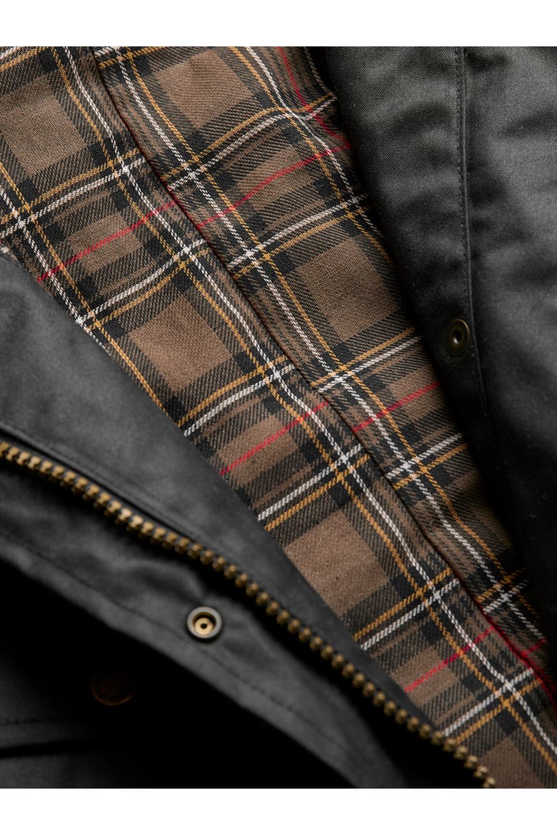 British Waxed Cotton Belted Jacket, Alternate, color, Black
