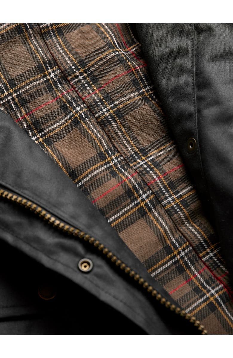 Celtic & Co. British Waxed Cotton Belted Jacket, Alternate, color, Black