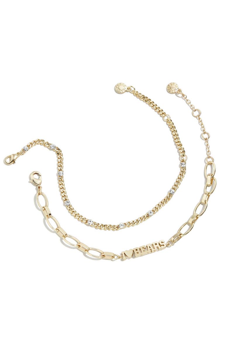 WEAR by Erin Andrews x Baublebar Gold Chicago Bears Linear Bracelet Set, Main, color, 