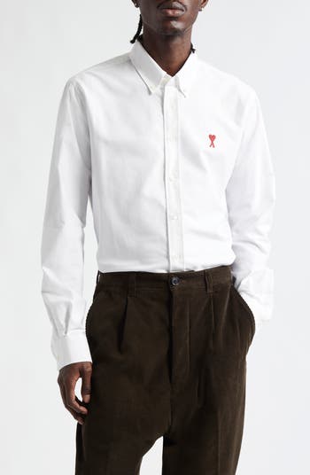 AMI PARIS Ami De Coeur Cotton Oxford Button-Down Shirt