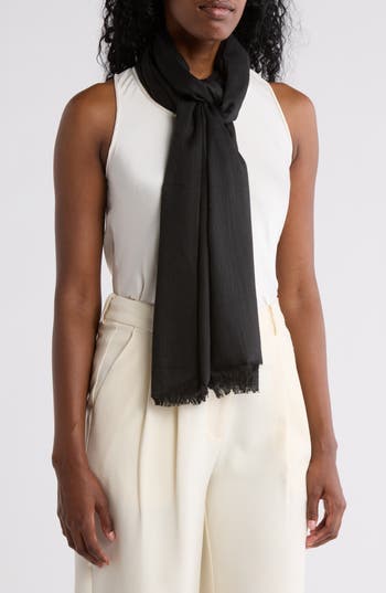 Nordstrom Rack Eyelash Wrap Scarf In Black