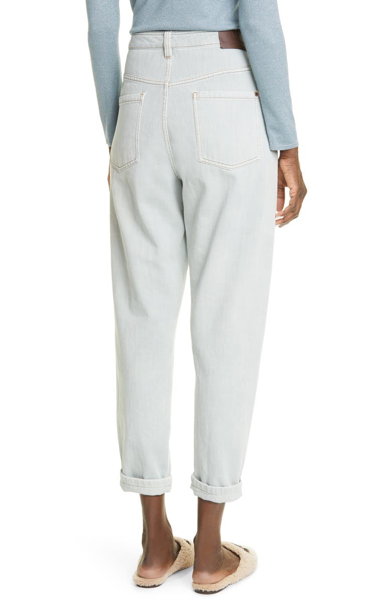 Brunello Cucinelli Loose Fit Cotton Stretch Denim Jeans, Alternate, color,