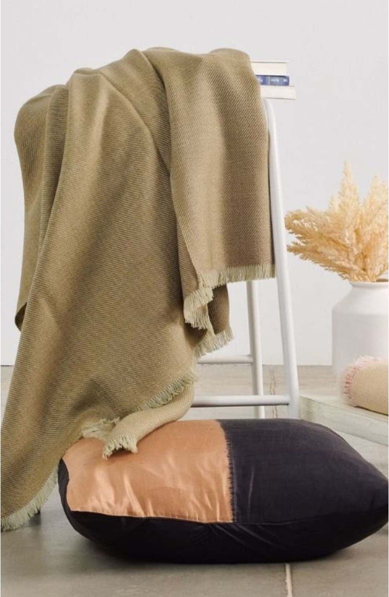 Studio Variously Haze Merino Handloom Throw, Alternate, color, Haze Green