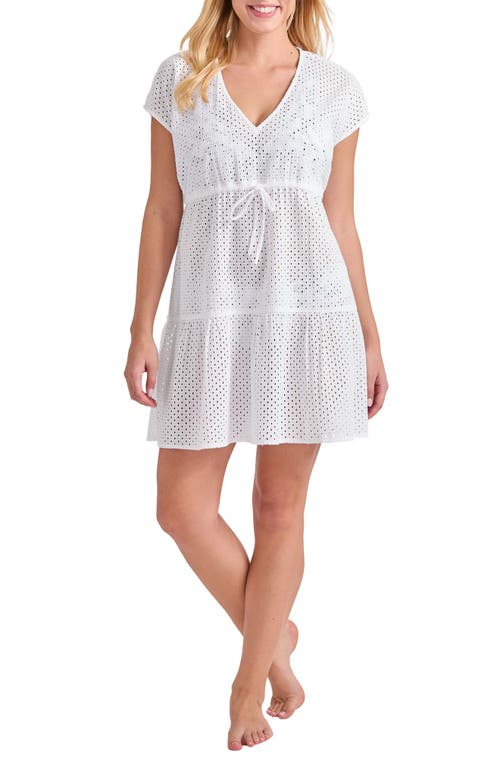 Tommy Bahama Eyelet Cove Organic Cotton Cover-up Dress In White