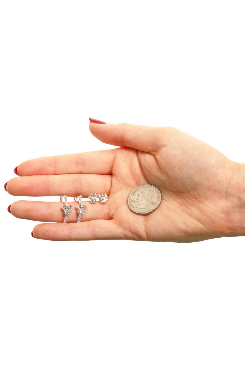 Disney Mommy & Me Silver Plated Hoops and Stud Earrings Set, Alternate, color, Silver