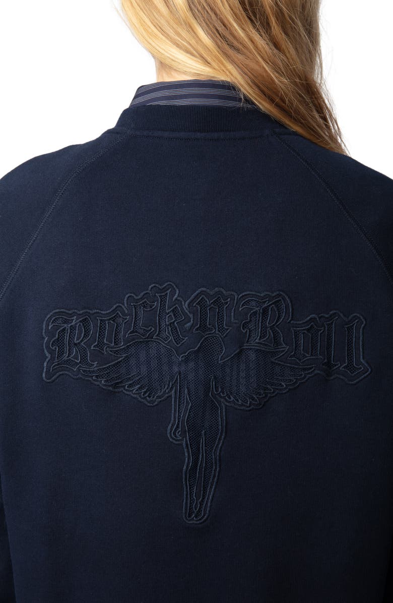 Zadig & Voltaire Upper Mo Fishnet Fallen Angel Sweatshirt, Alternate, color, 