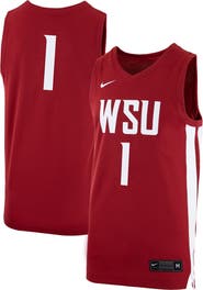 Nike Men's Nike #1 Crimson Washington State Cougars Logo Replica Basketball Jersey