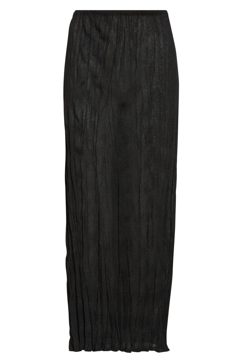 Crinkled Knit Skirt, Alternate, color, BLACK
