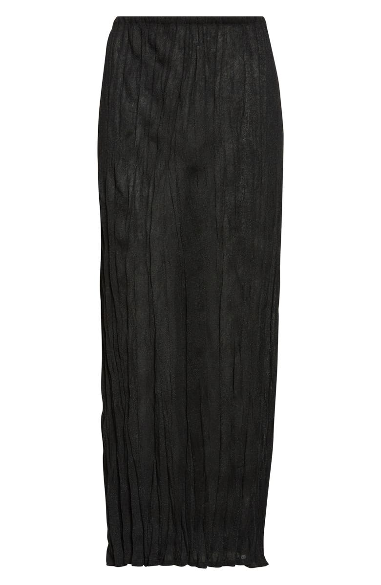 TOTEME Crinkled Knit Skirt, Alternate, color, Black
