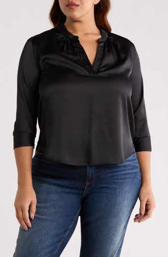 Renee C V-Neck Satin Top