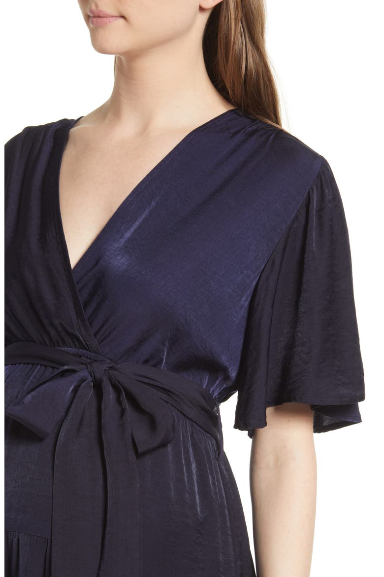 Crossover Faux Wrap Maternity Dress, Alternate, color, NAVY