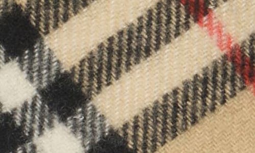 Burberry Large Core Check Leather & Wool Blend Gloves In Brown