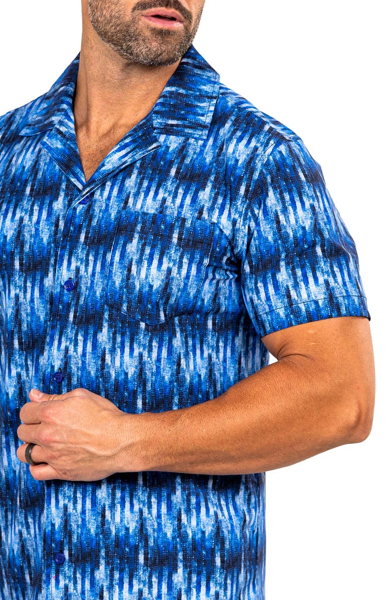 Maceoo Marthy Blue Camp Shirt, Alternate, color, 