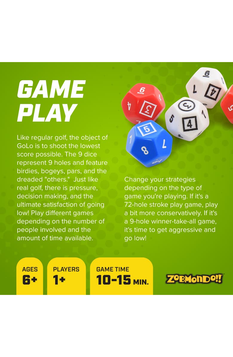 Zobmondo!! GoLo Golf Dice Game, Alternate, color, Multicolored