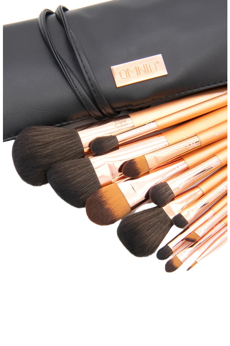 Rose Gold 13pc Wrap Makeup Brush Set, Alternate, color, Black
