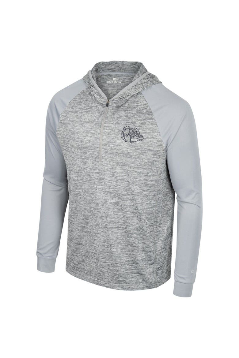 Men's Colosseum Gray Gonzaga Bulldogs Cybernetic Raglan Quarter-Zip Hooded Top, Alternate, color, Gray