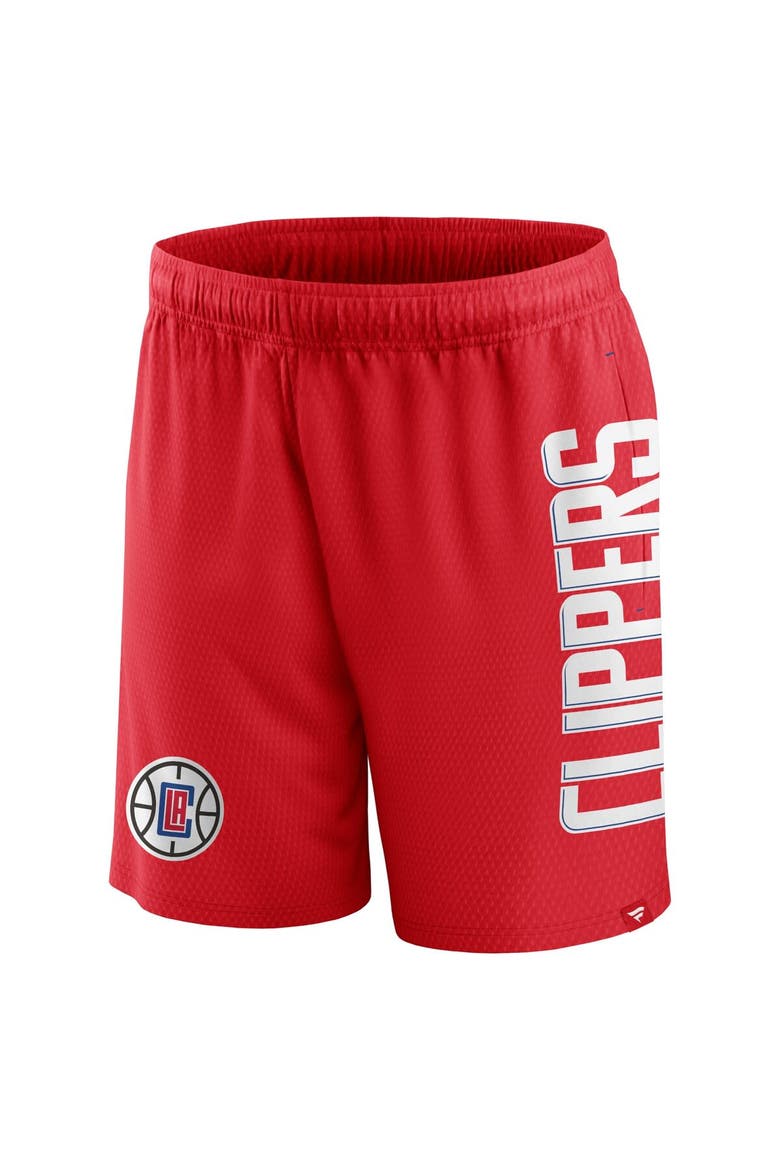 Men's Fanatics Branded Red LA Clippers Post Up Mesh Shorts, Alternate, color, Red