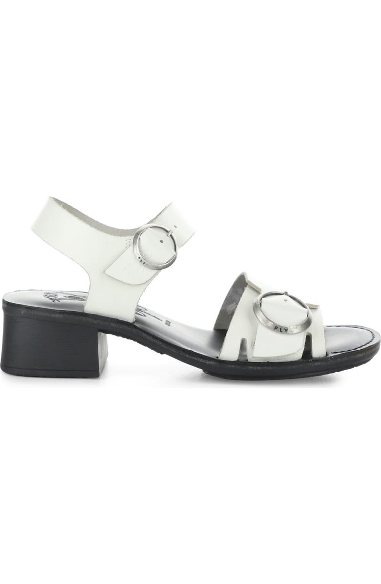 Fly London Ebli Ankle Strap Sandal, Main, color, 006 White/ Black