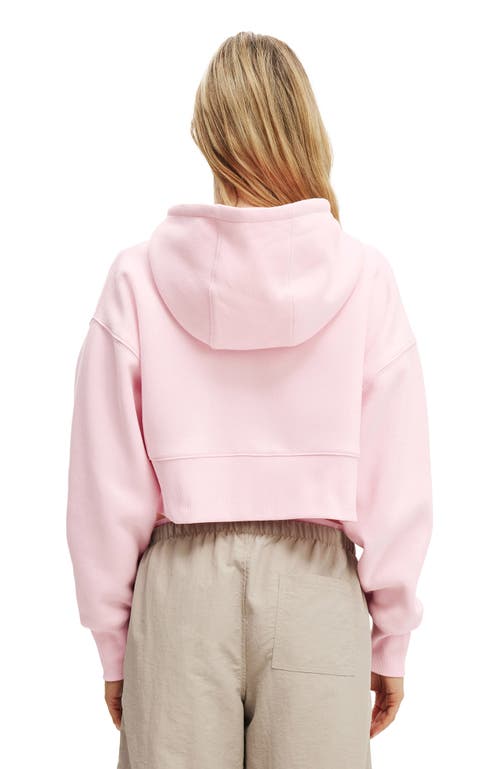 Cotton On Body Active Plush Boxy Cropped Zip Through In Pink