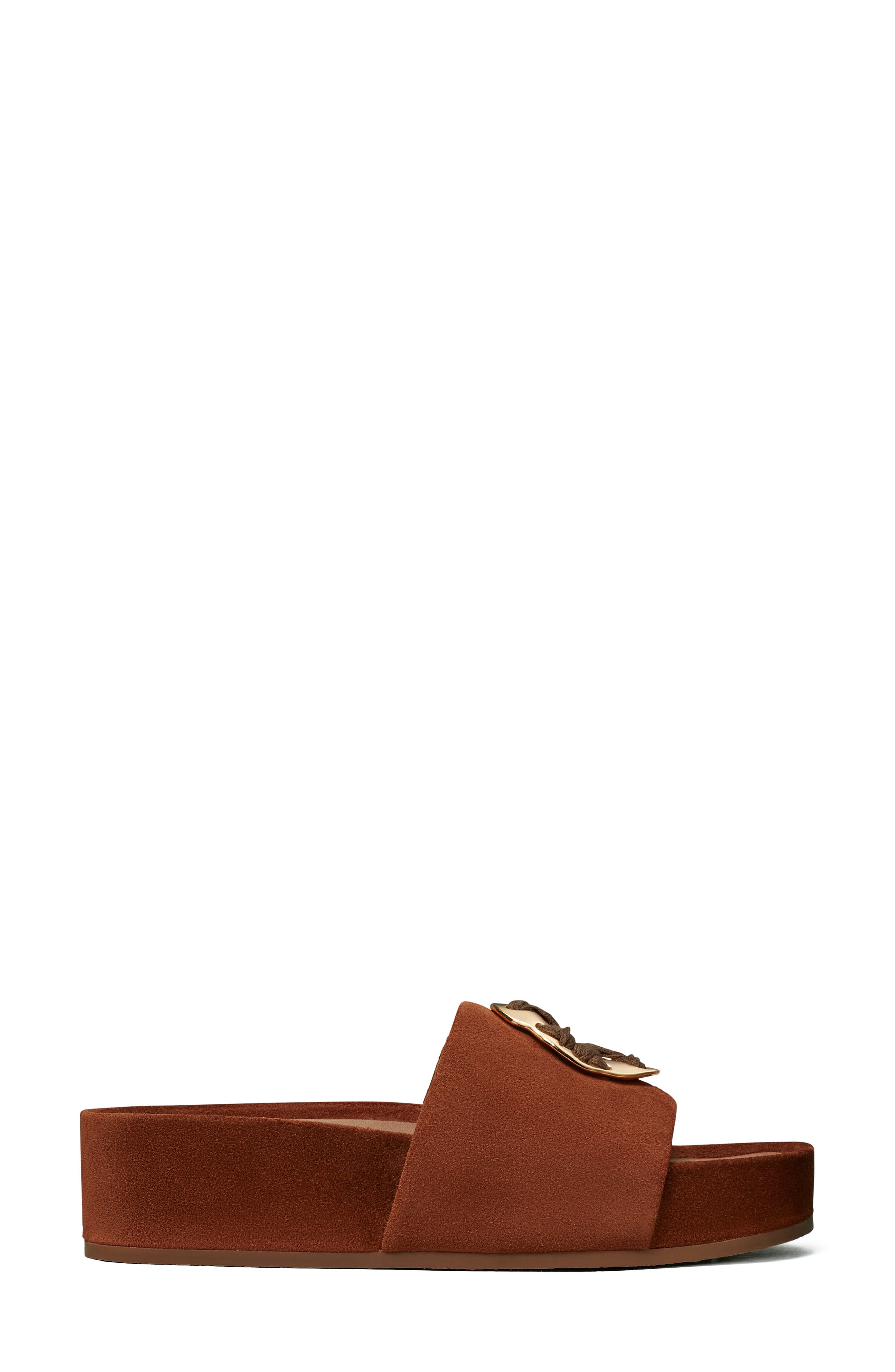 Tory Burch Double T Flatform Slide Sandal, Alternate, color, 