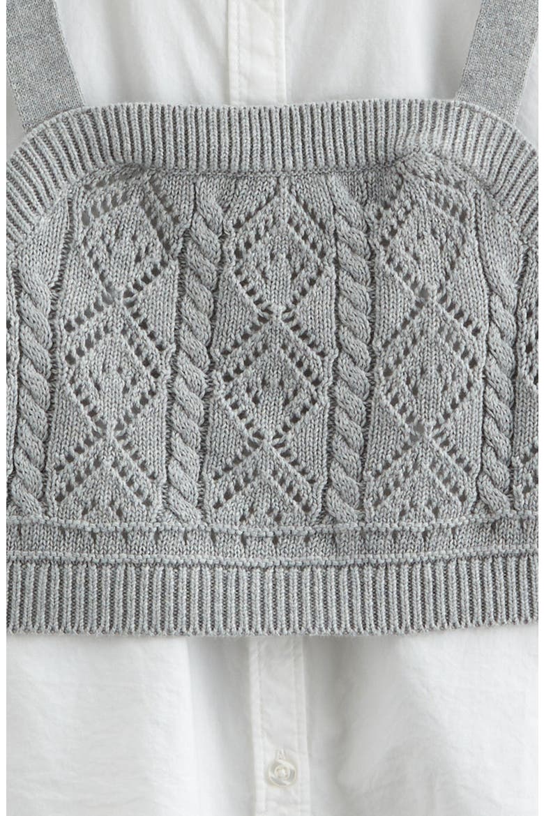 Kids' Knit Tank & Button-Up Shirt Set, Alternate, color, WHITE- GREY HEATHER