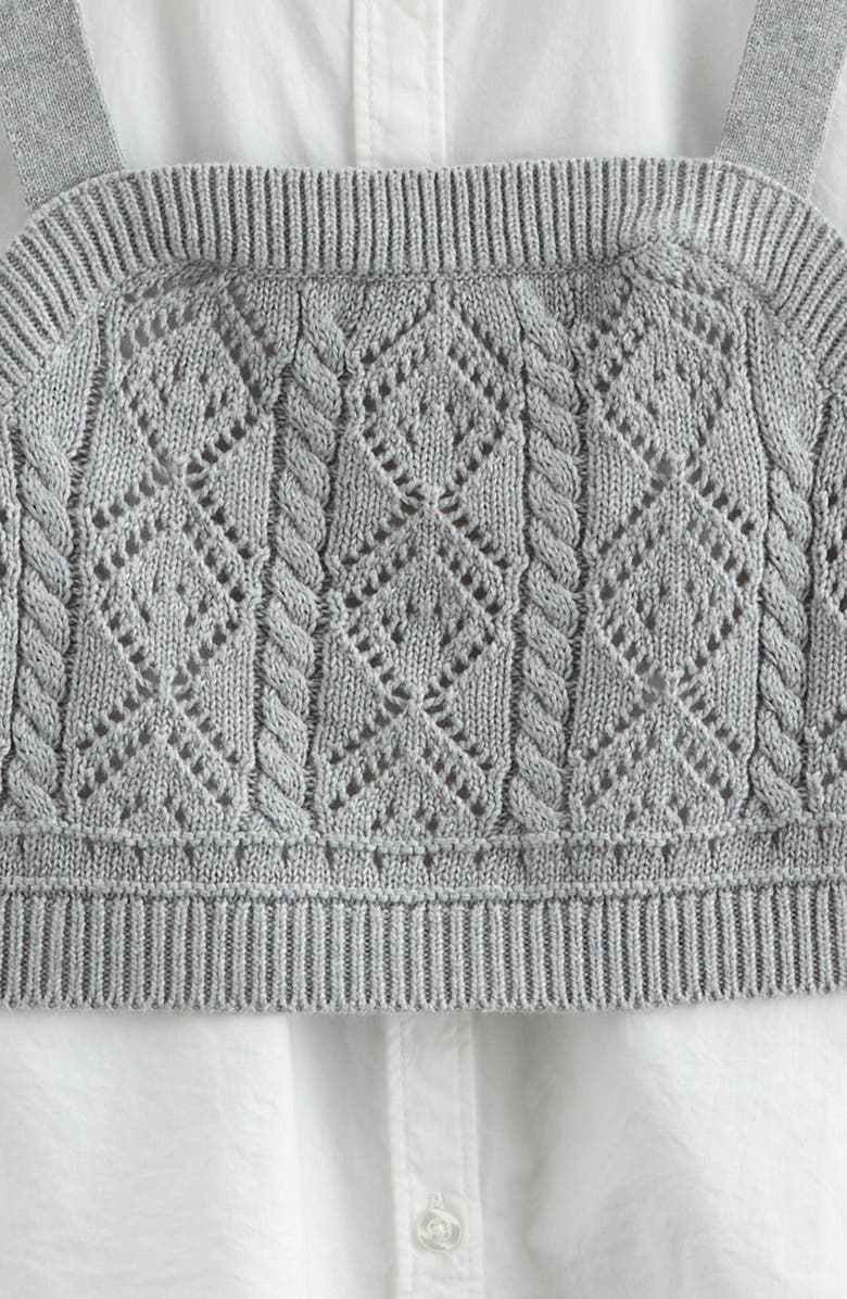 Nordstrom Kids' Knit Tank & Button-Up Shirt Set, Alternate, color, White- Grey Heather