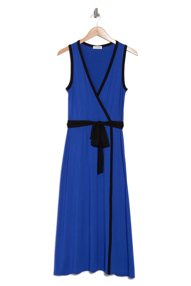 Faux Wrap Midi Dress, Alternate, color, ROYAL