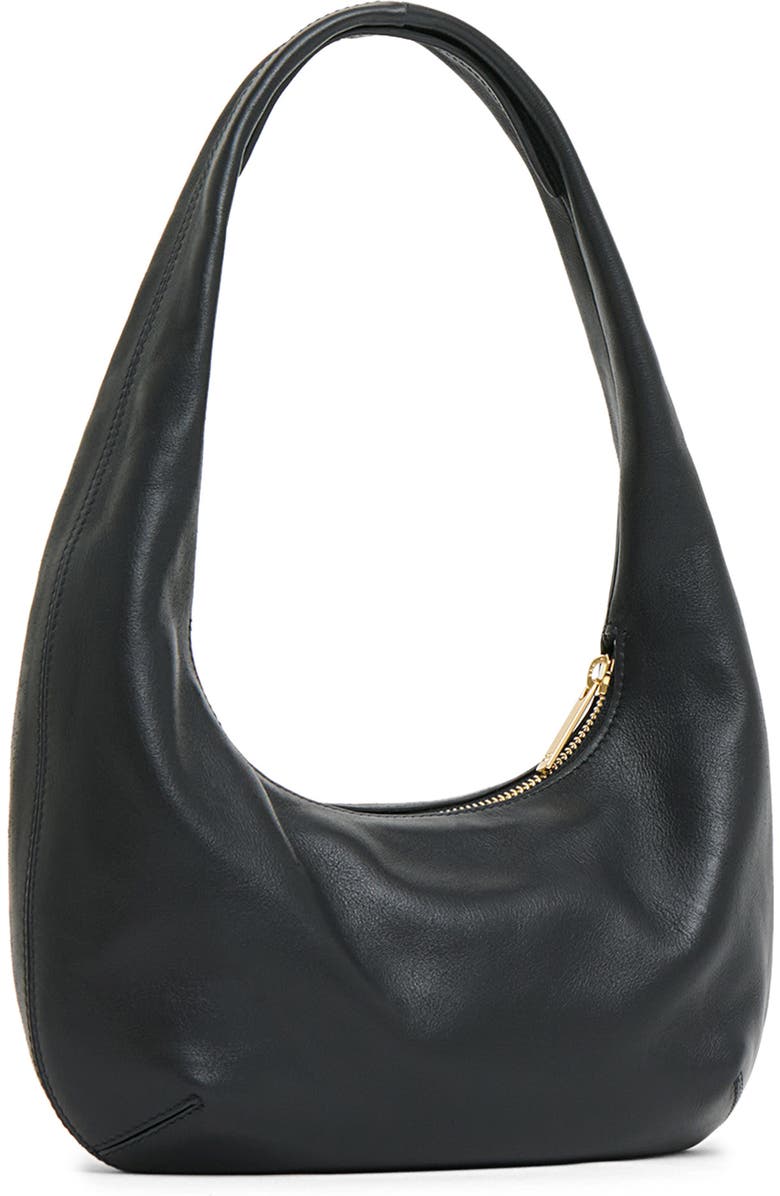 Mansur Gavriel Mini Gnocchi Leather Hobo Bag, Alternate, color, Black