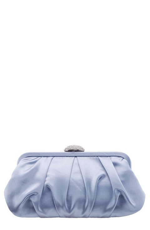 Concord Pleated Satin Frame Clutch