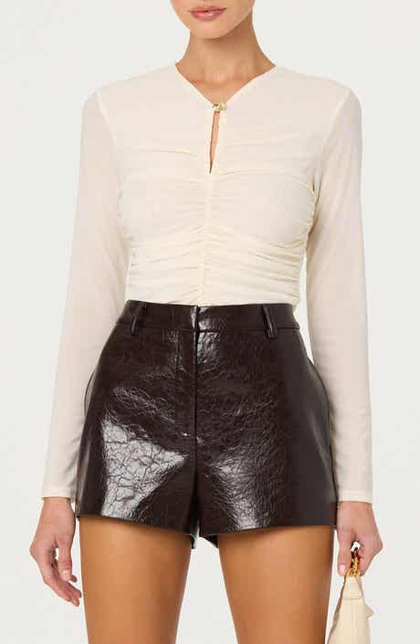 ASTR the Label Yasmine Ruched Long Sleeve Shirt