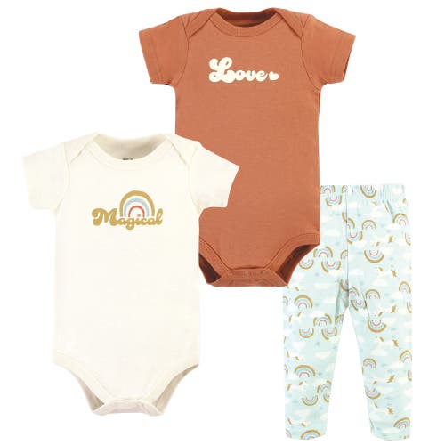 Hudson Baby 2 Bodysuits And Pant In Brown