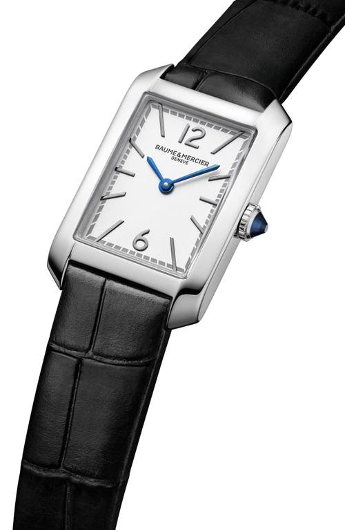 Baume & Mercier Hampton Leather Strap Watch, 35mm X 22.2mm In Black