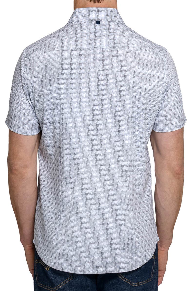 W.R.K Faded Square Reworked Short Sleeve Button-Up Shirt, Alternate, color, Charcoal